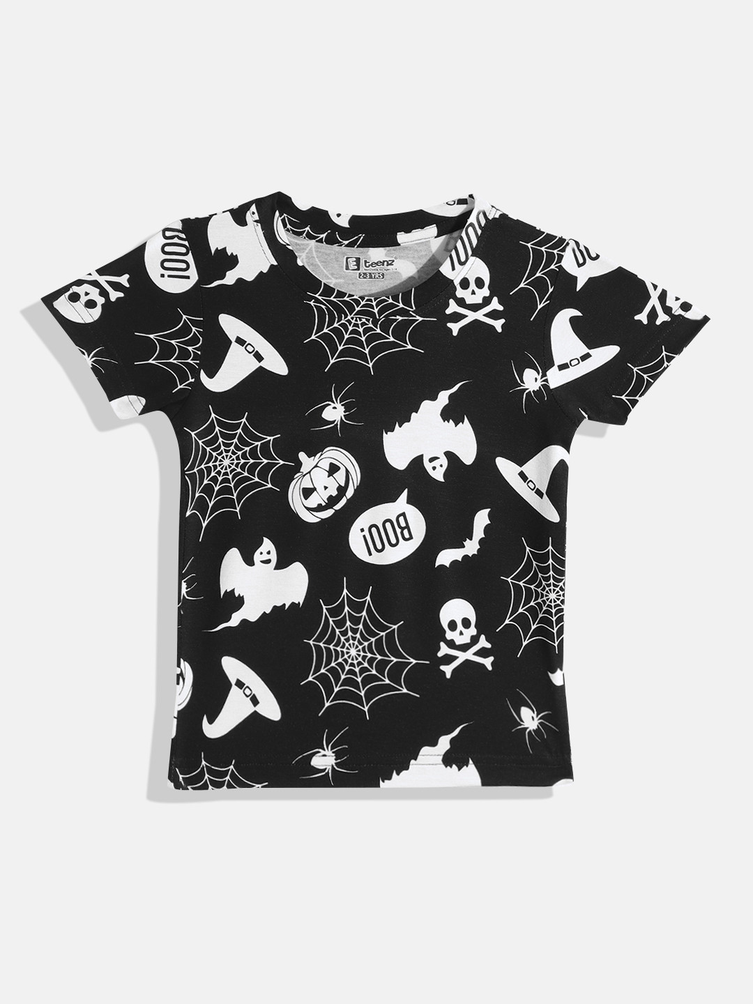 

Eteenz Boys Printed Premium Cotton T-shirt, Black