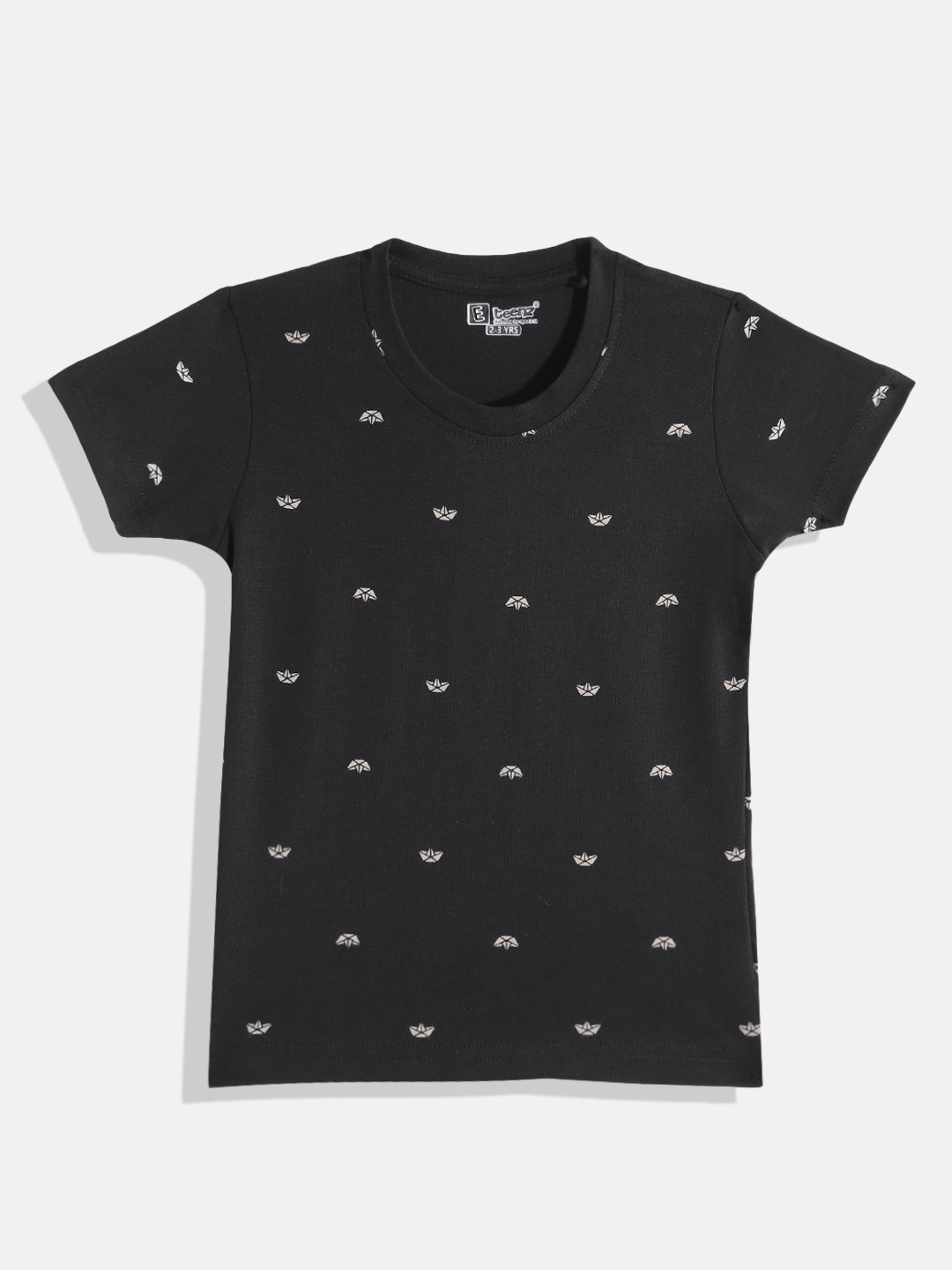 

Eteenz Boys Printed Premium Cotton T-shirt, Black
