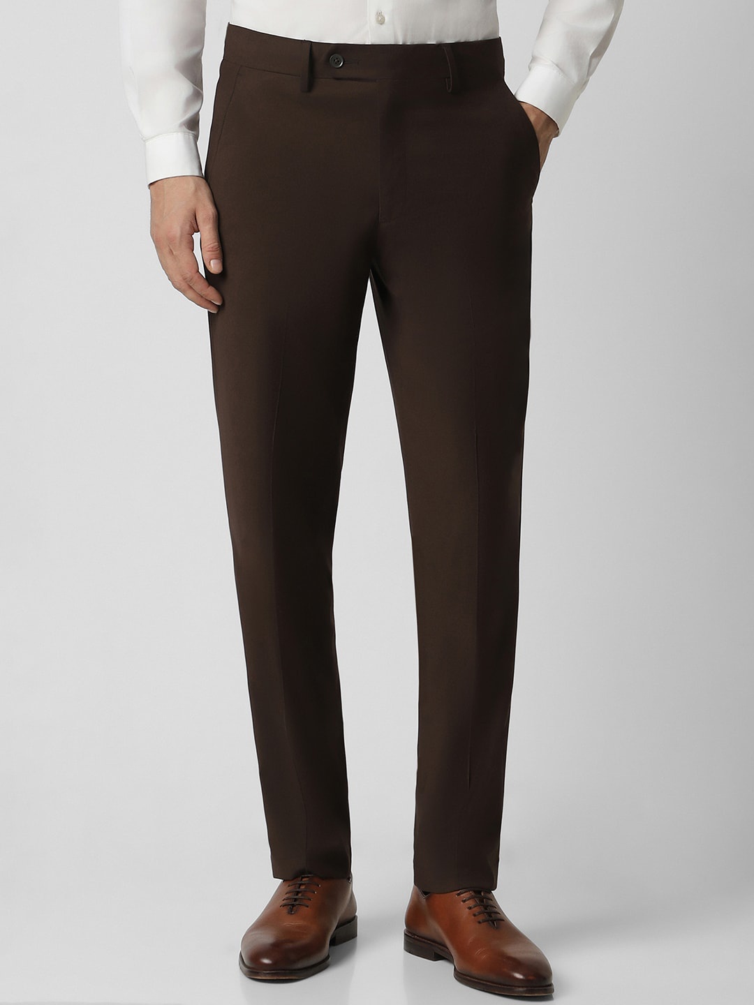 

Van Heusen Men Slim Fit Formal Trousers, Brown