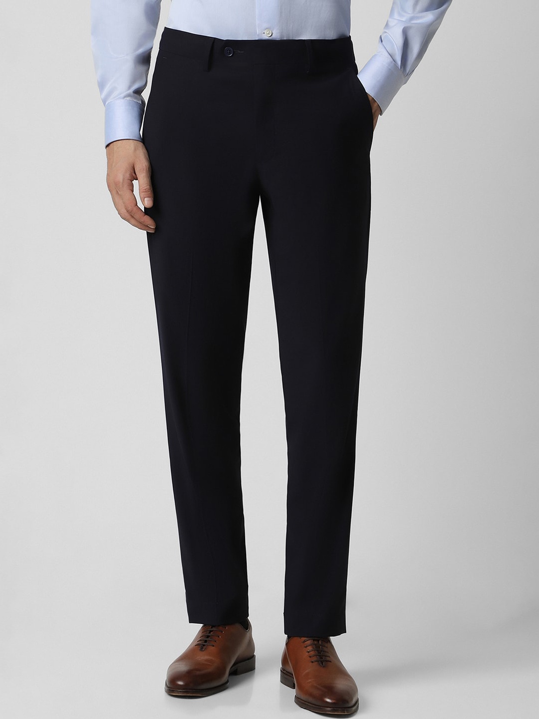 

Van Heusen Men Slim Fit Formal Trousers, Navy blue