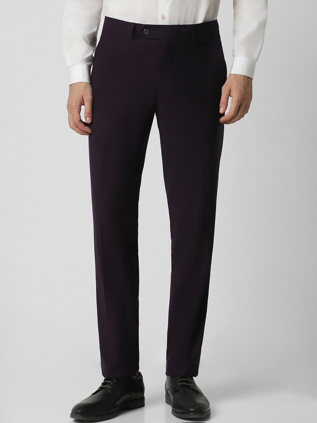 

Van Heusen Men Slim Fit Mid-Rise Formal Trousers, Purple