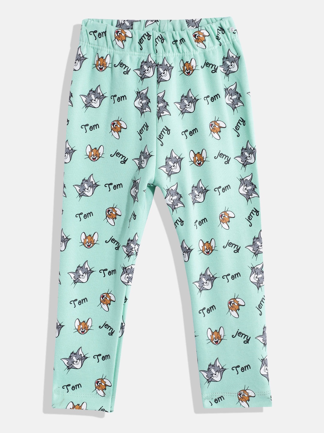 

Eteenz Infant Girls Tom & Jerry Printed Mid-Rise Premium Cotton Leggings, Sea green