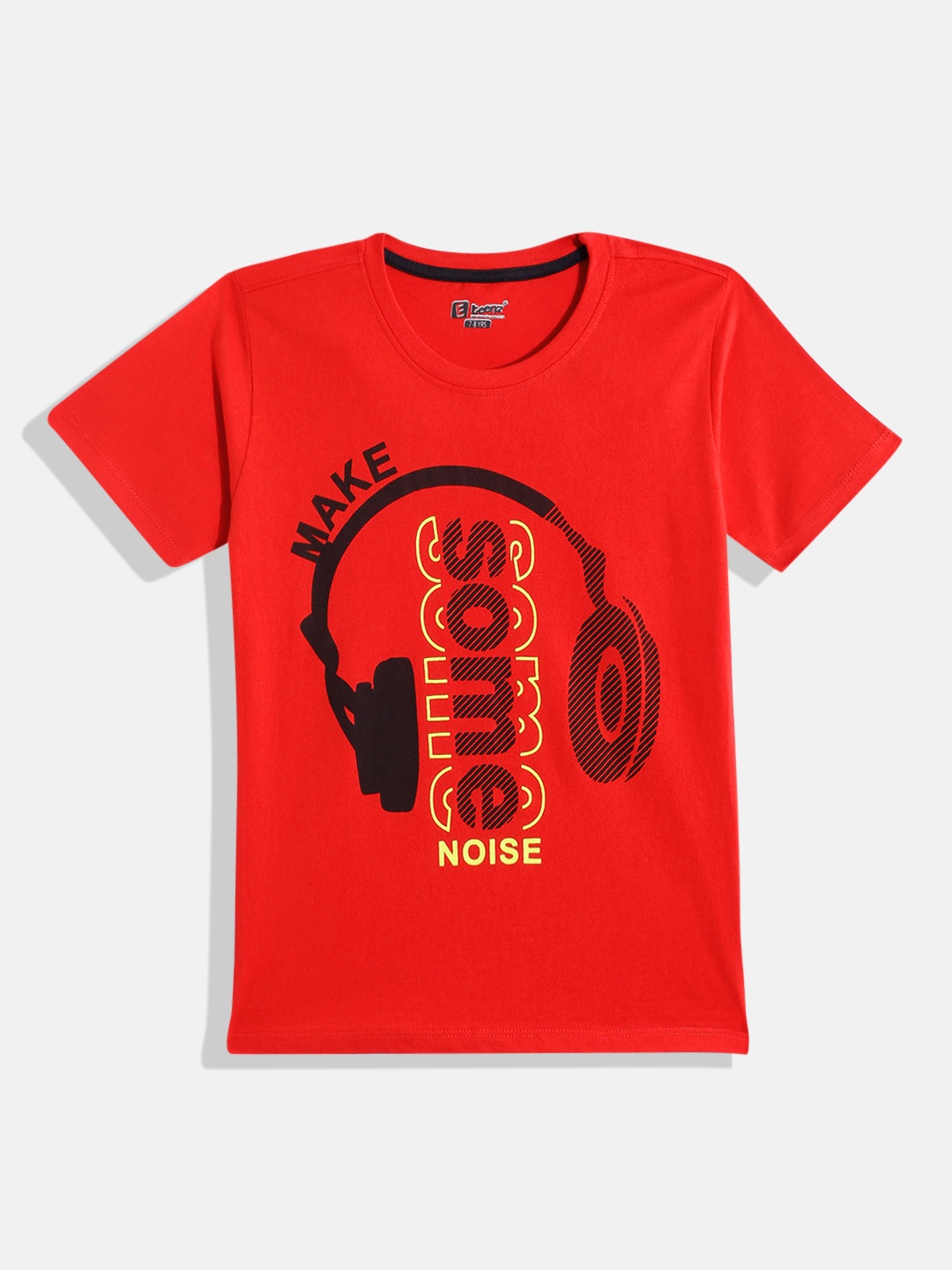 

Eteenz Boys Typography & Conversational Printed Premium Cotton Round-Neck T-shirt, Red