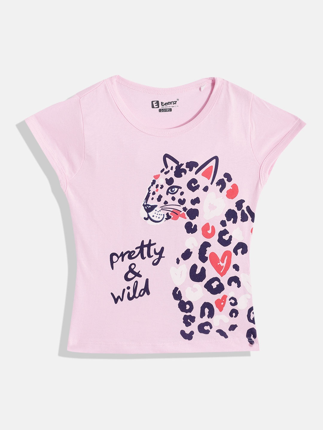 

Eteenz Girls Premium Cotton Tiger Printed T-shirt, Pink