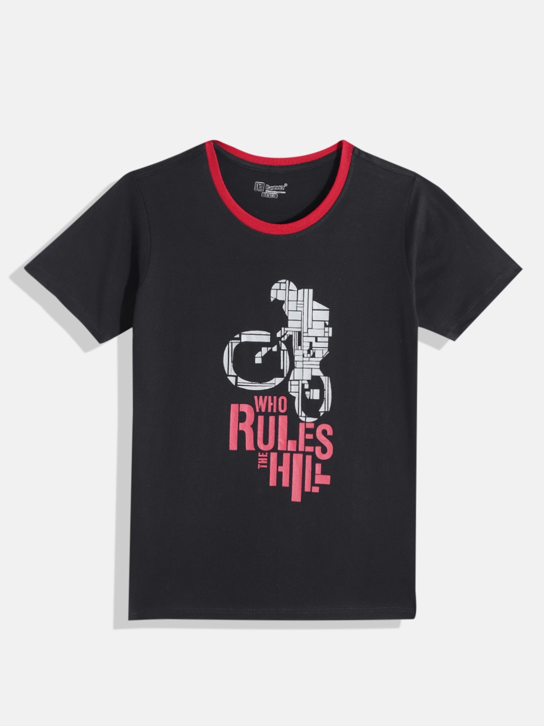 

Eteenz Boys Printed Premium Cotton T-shirt, Black