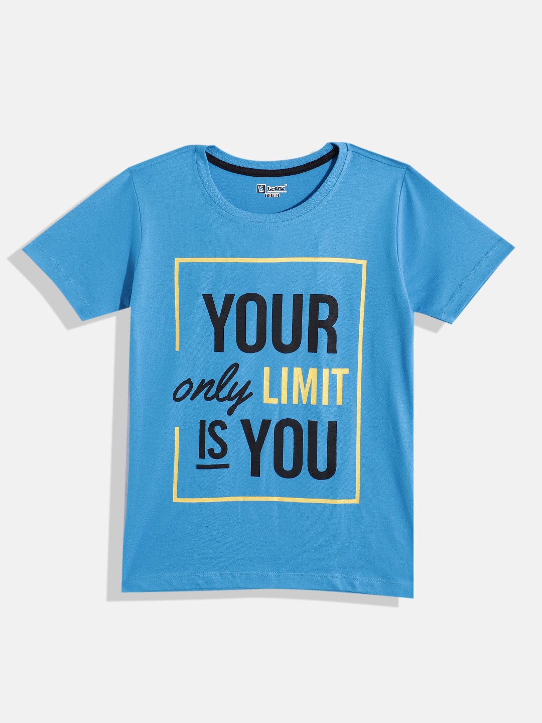 

Eteenz Boys Premium Cotton Typography Printed T-shirt, Blue