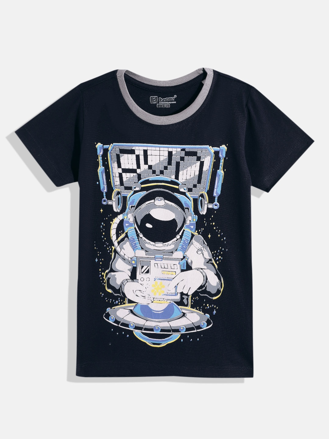 

Eteenz Boys Graphic Printed Premium Cotton Round-Neck T-shirt, Navy blue