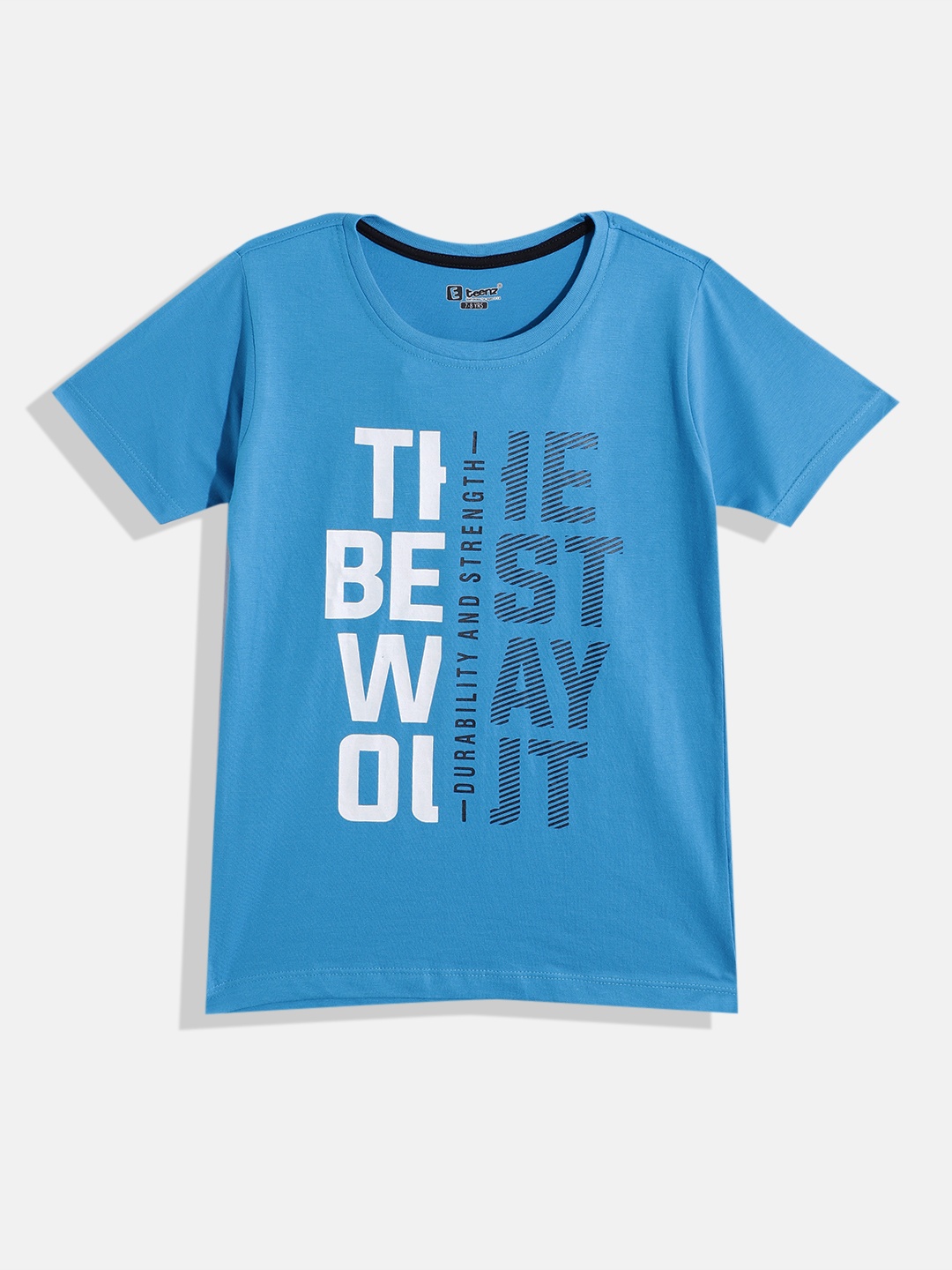 

Eteenz Boys Premium Cotton Typography Printed T-shirt, Blue