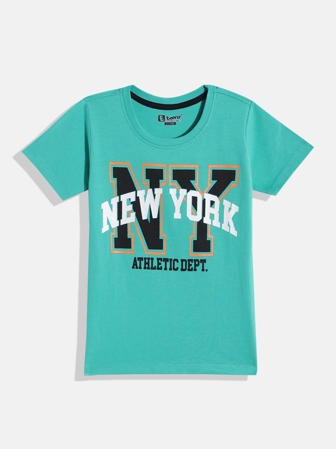 

Eteenz Boys Typography Printed Round-Neck Rremium Cotton T-shirt, Sea green