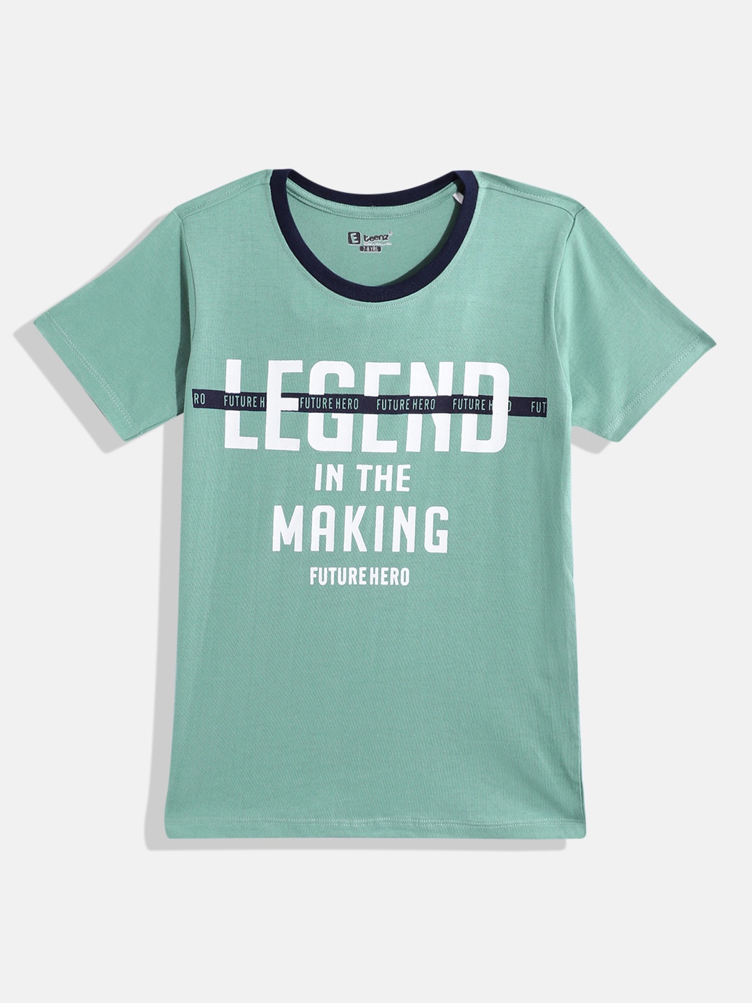 

Eteenz Boys Premium Cotton Typography Printed T-shirt, Green