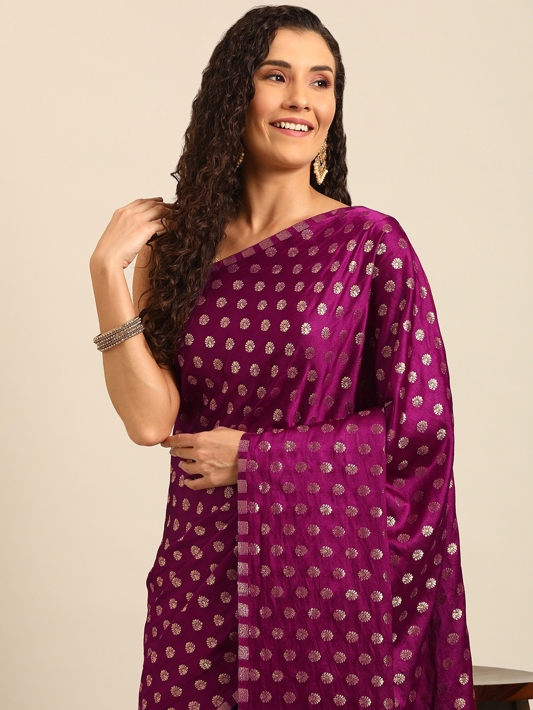 

Isadora Life Ethnic Motifs Woven Design Zari Ready to Wear Banarasi Saree, Red