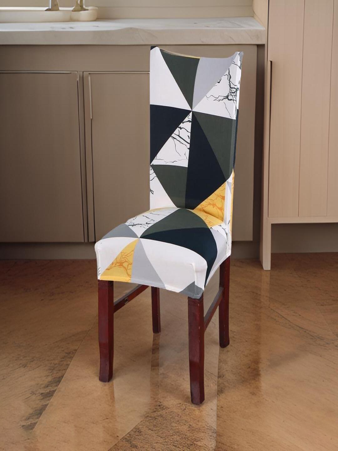 

CASA-NEST Grey & White Printed Chair Covers