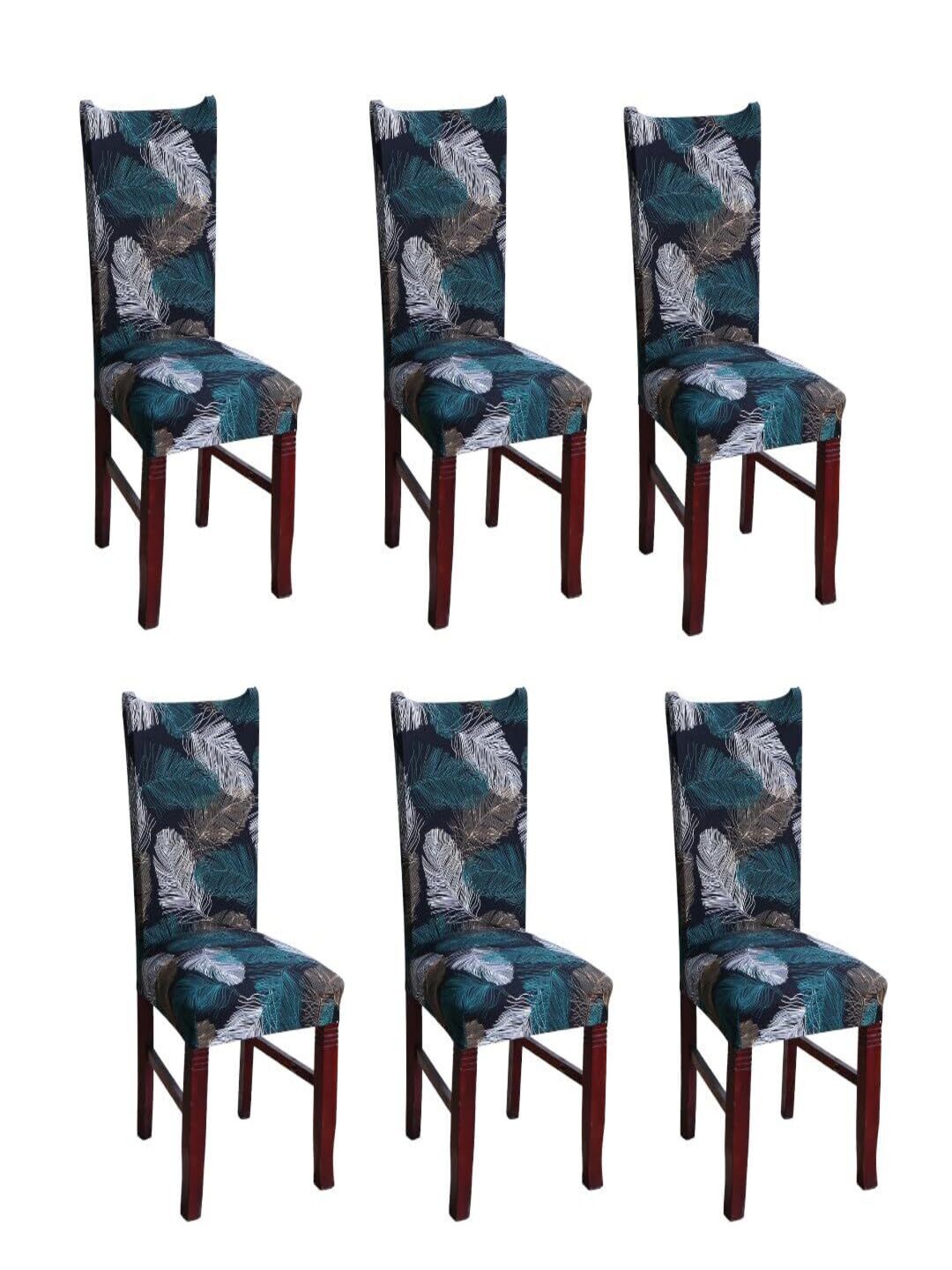 

CASA-NEST Black & Green Leaf Printed Chair Cover