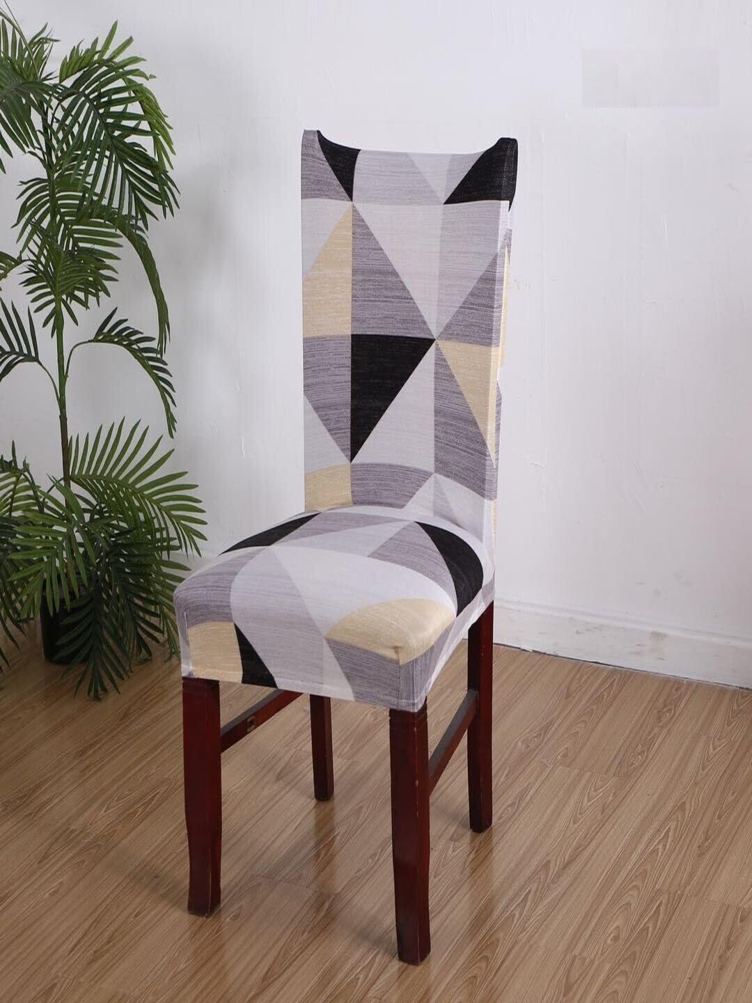 

CASA-NEST Grey & Black Printed Chair Covers