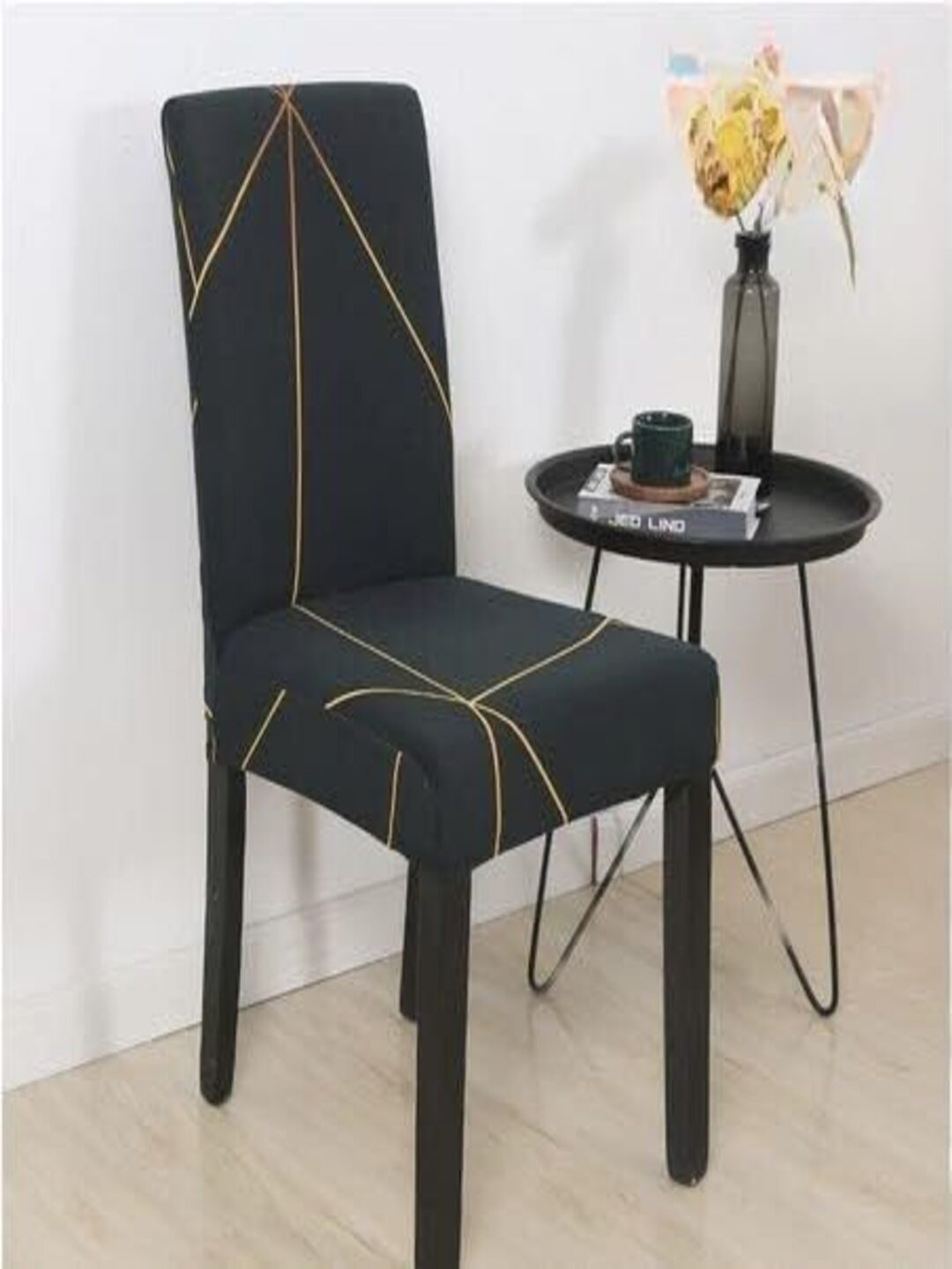 

CASA-NEST Black Printed Chair Covers