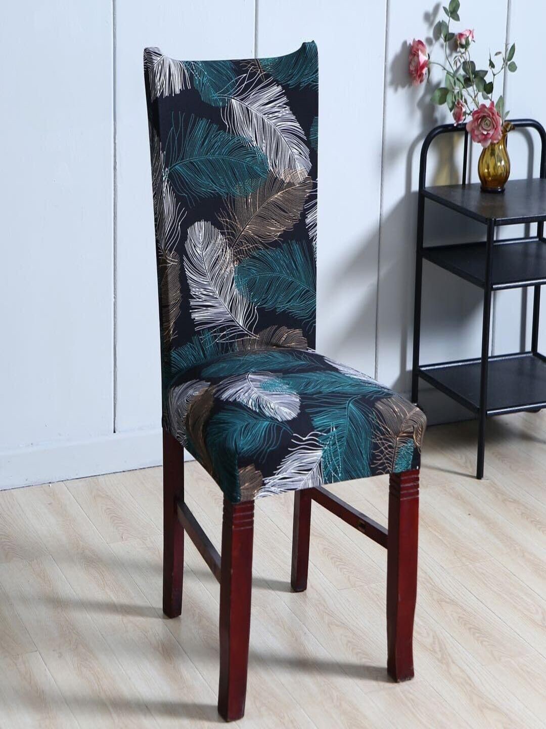 

CASA-NEST Black & Green Printed Chair Covers