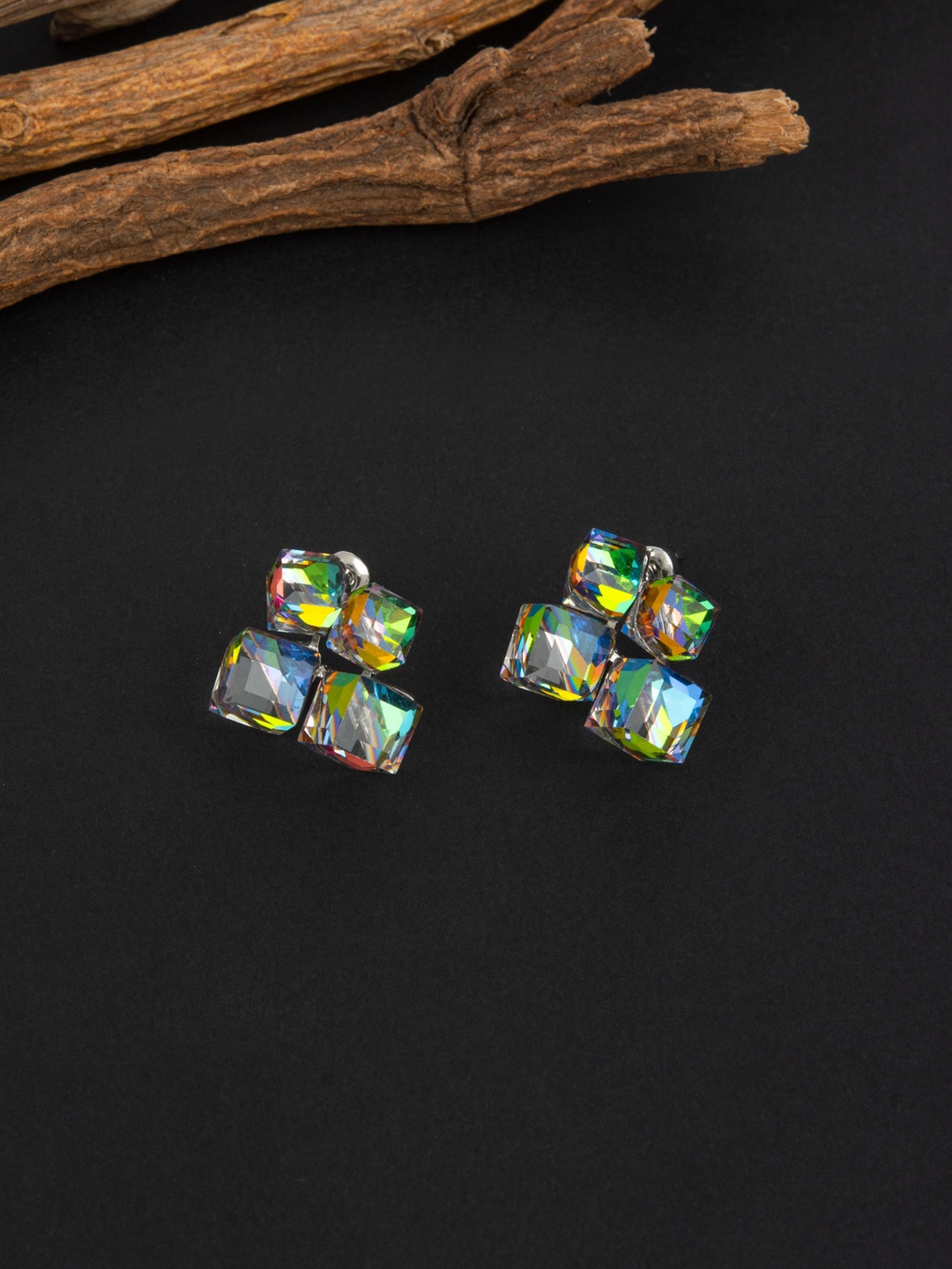 

E2O Gold-Plated Studs Earrings, Blue