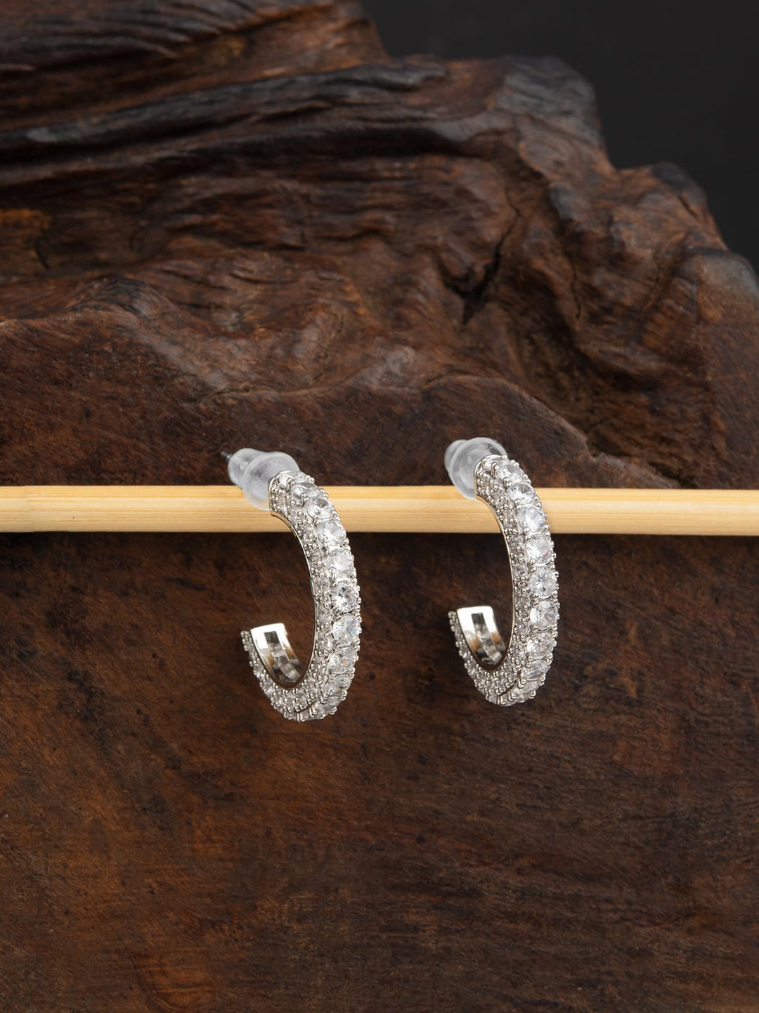 

E2O Silver-Plated Half Hoop Earrings