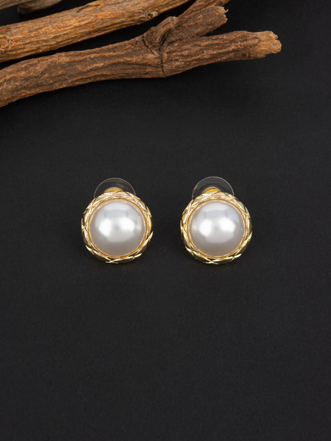 

E2O Gold Plated Beaded Stud Earrings