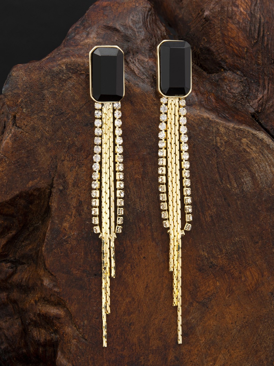 

E2O Gold-Plated Studded Drop Earrings