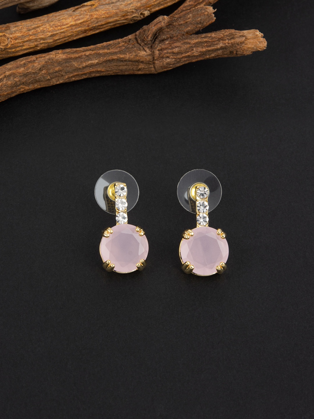 

E2O Gold-Plated Studded Drop Earrings