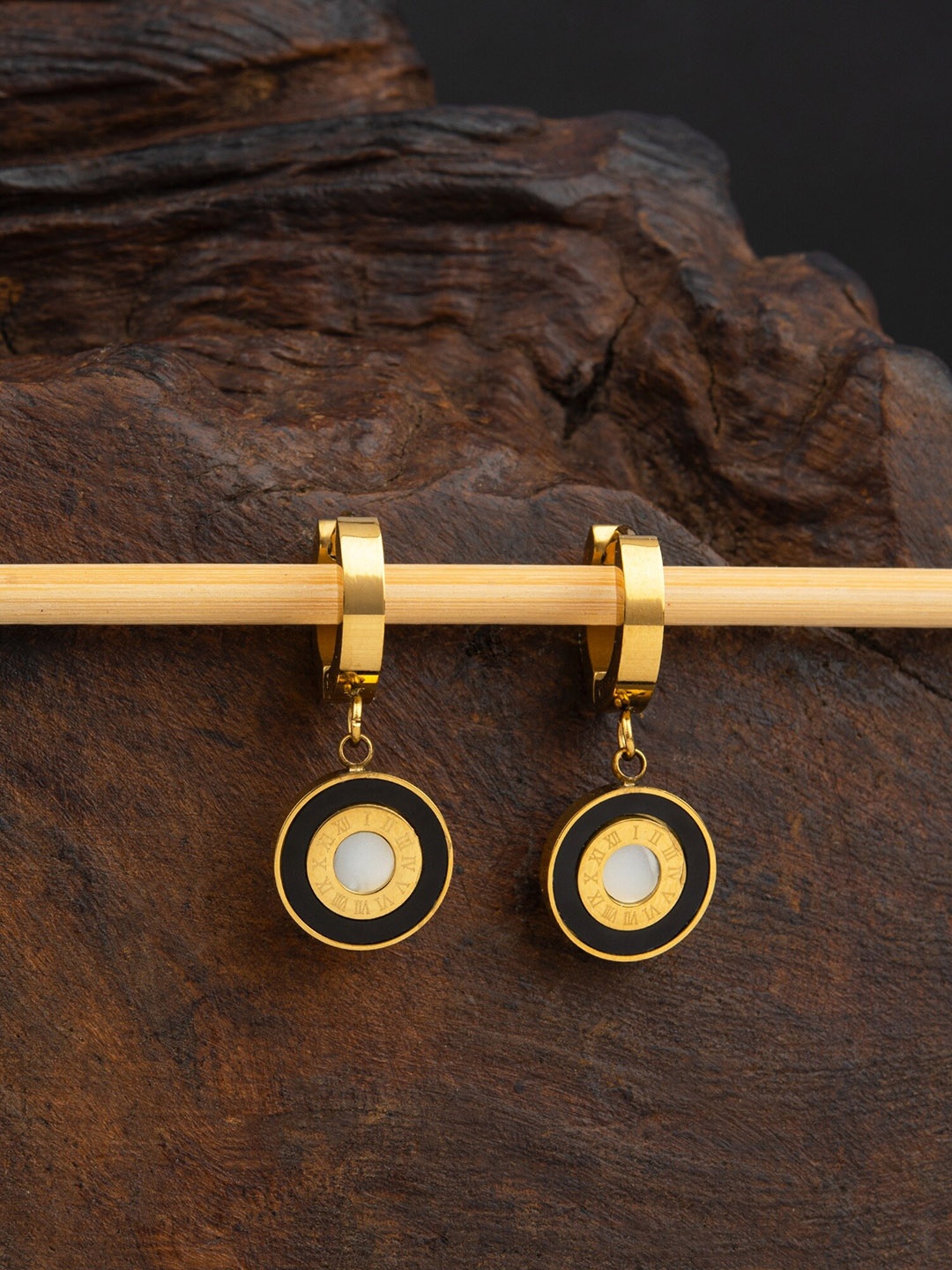 

E2O Gold-Plated Contemporary Drop Earrings