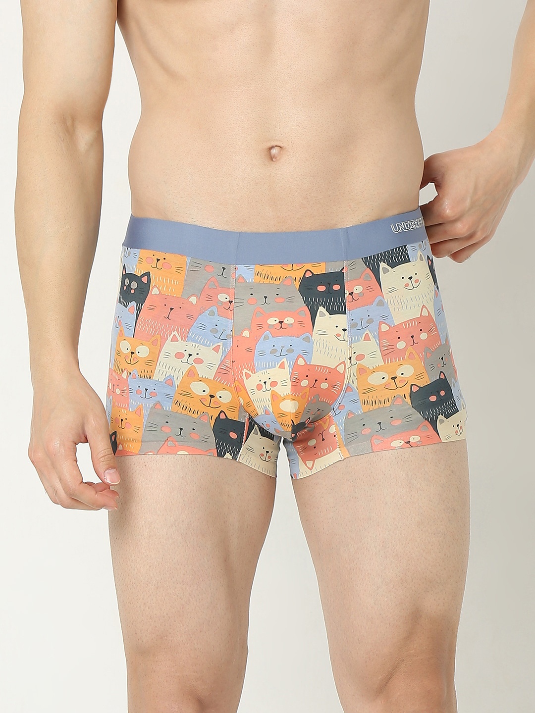 

UnderJeans by Spykar Conversational Printed Trunk UJNRPTSI102ORANGE2, Orange