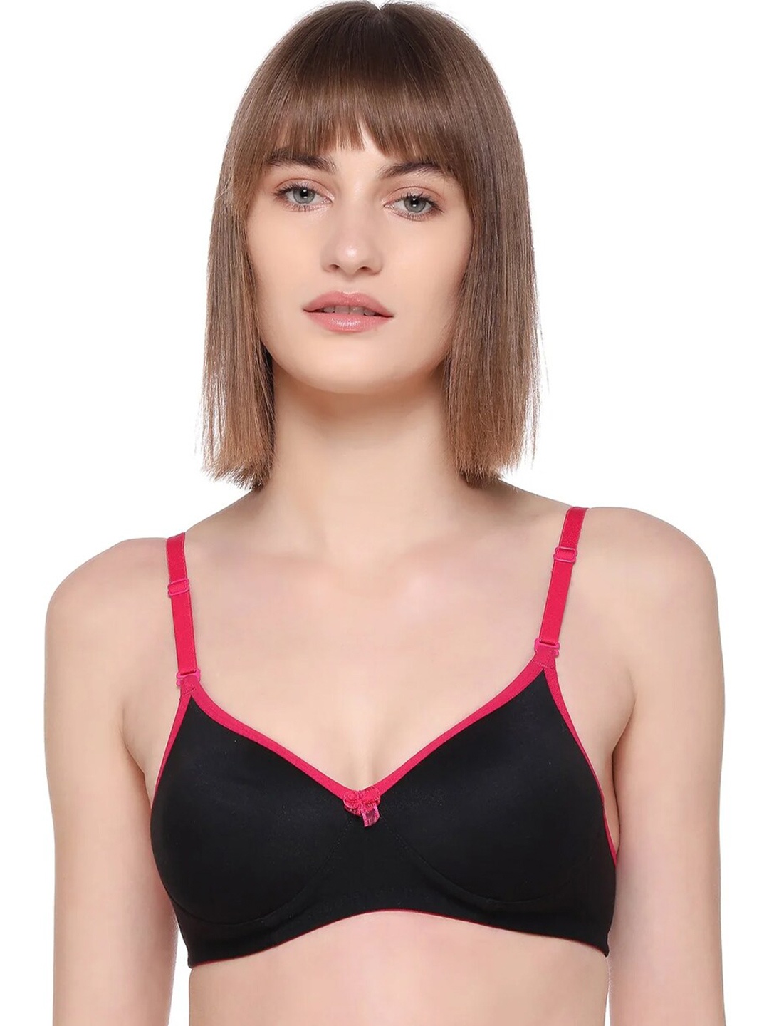 

SONA Medium Coverage Lightly Padded Cotton T-shirt Bra With All Day Comfort, Pink