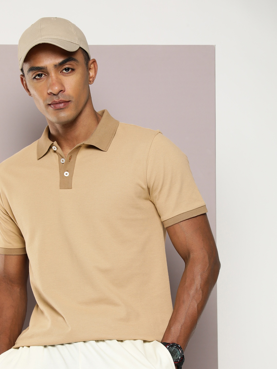 

Kook N Keech Men Pure Cotton Polo Collar T-shirt, Brown