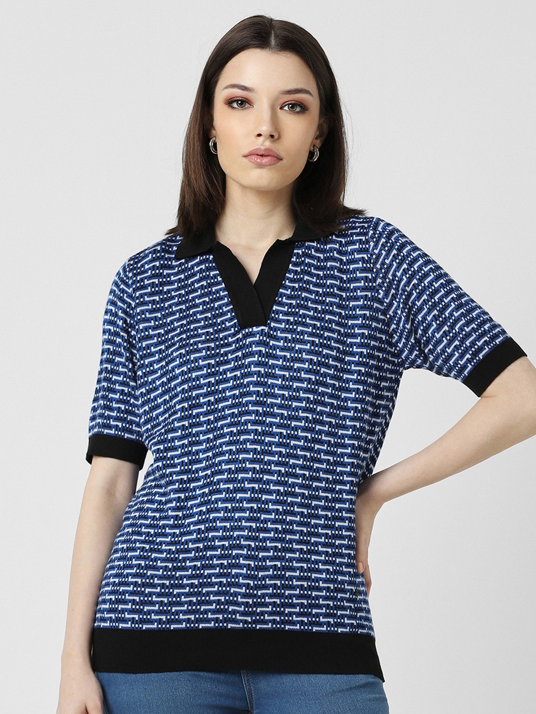 

Van Heusen Woman Blue Print Top