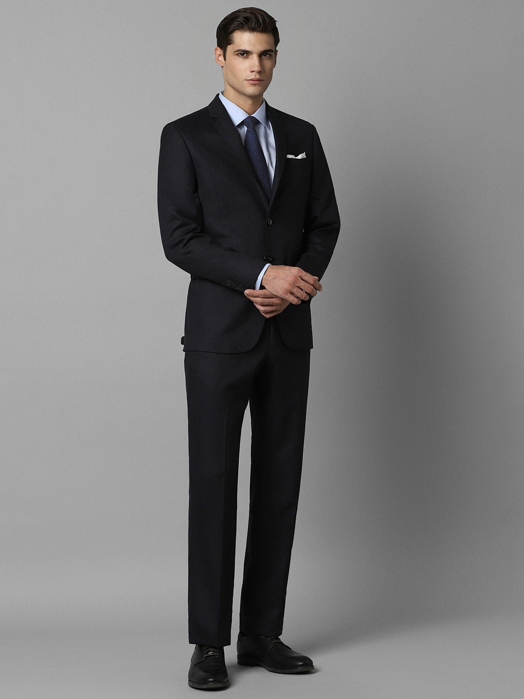 

Luxure by Louis Philippe Slim Fit Checked Formal Two Piece Suit, Black