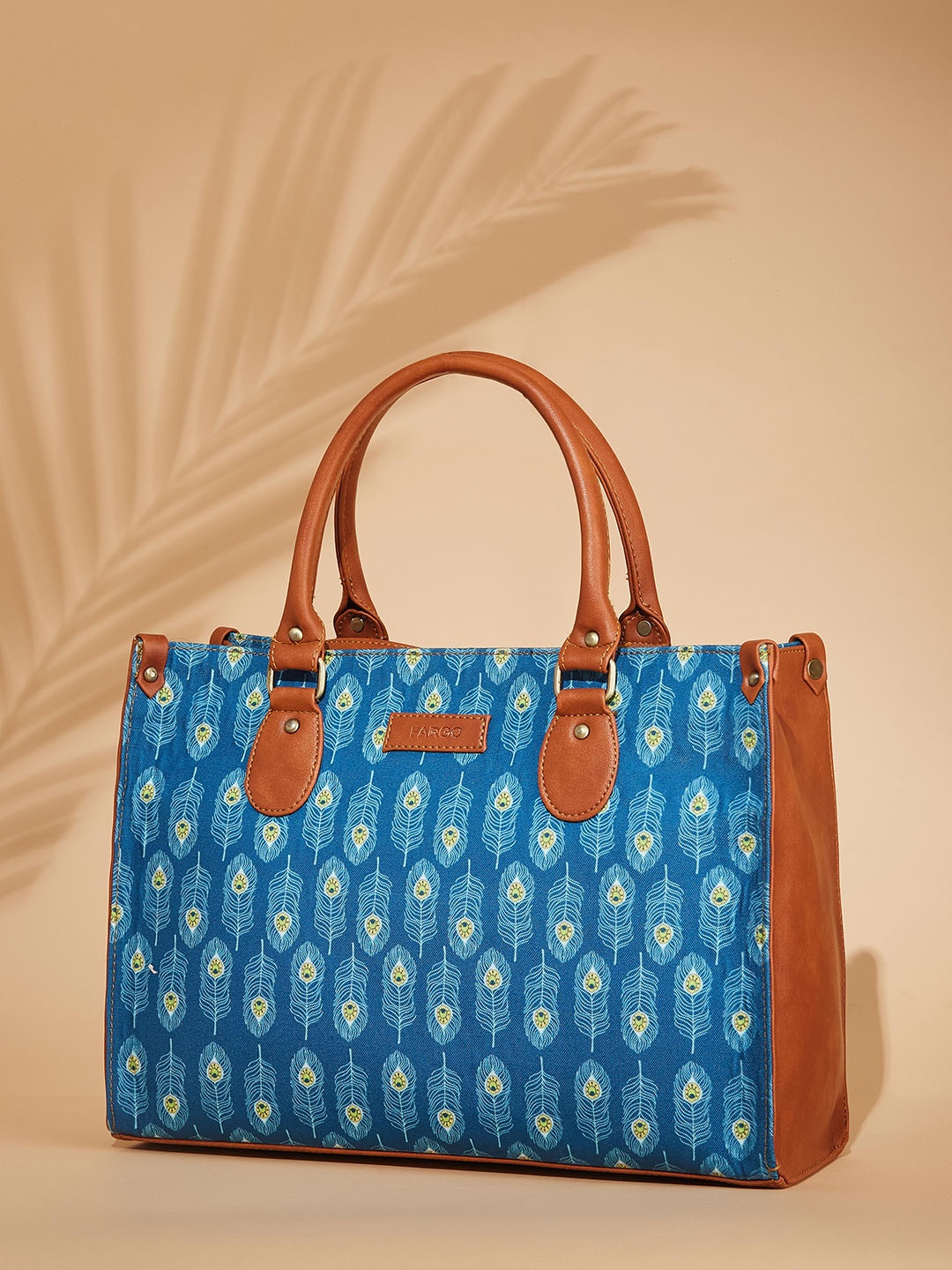 FARGO Ethnic Motifs Printed Shopper Oversized Tote Bag, Blue