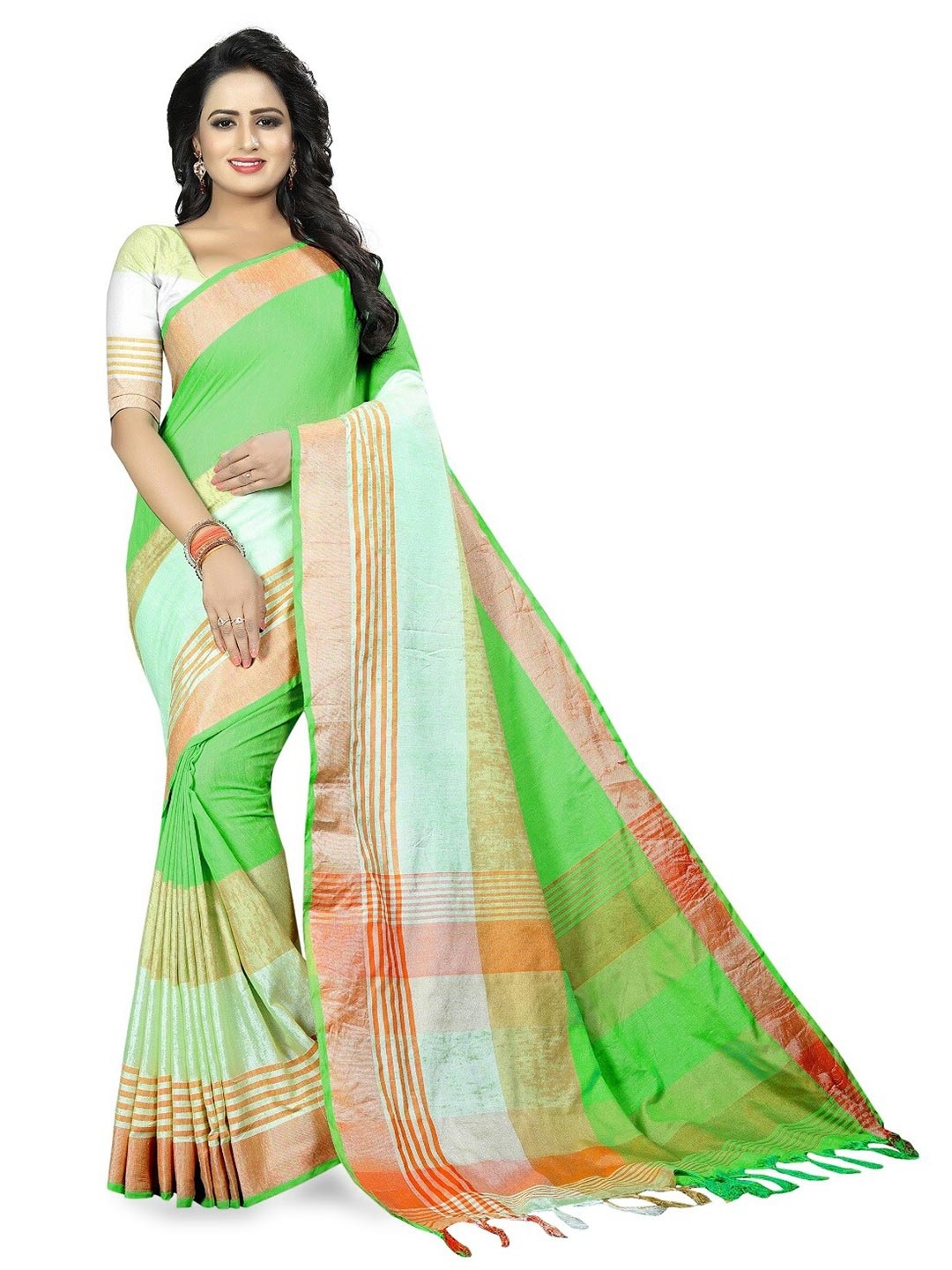 

RadadiyaTRD Woven Design Zari Banarasi Saree, Green