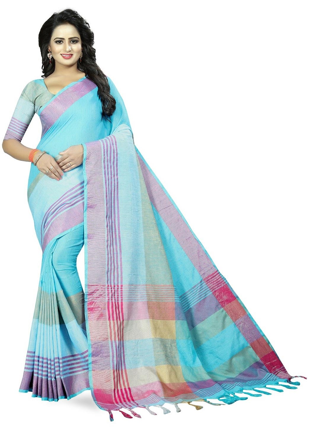 

RadadiyaTRD Woven Design Designer Banarasi Saree, Turquoise blue