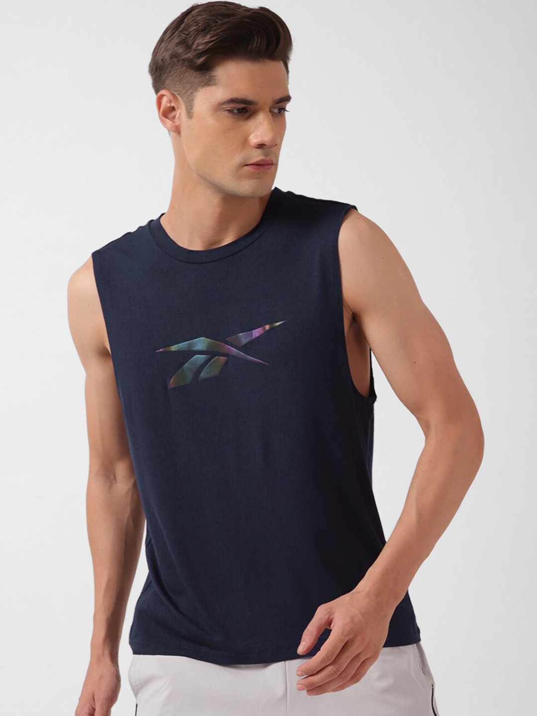 

Reebok Round Neck Innerwear Vests, Navy blue