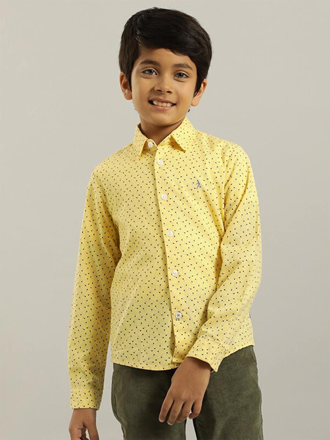 

Indian Terrain Boys Spread Collar Long Sleeves Casual Shirt, Yellow