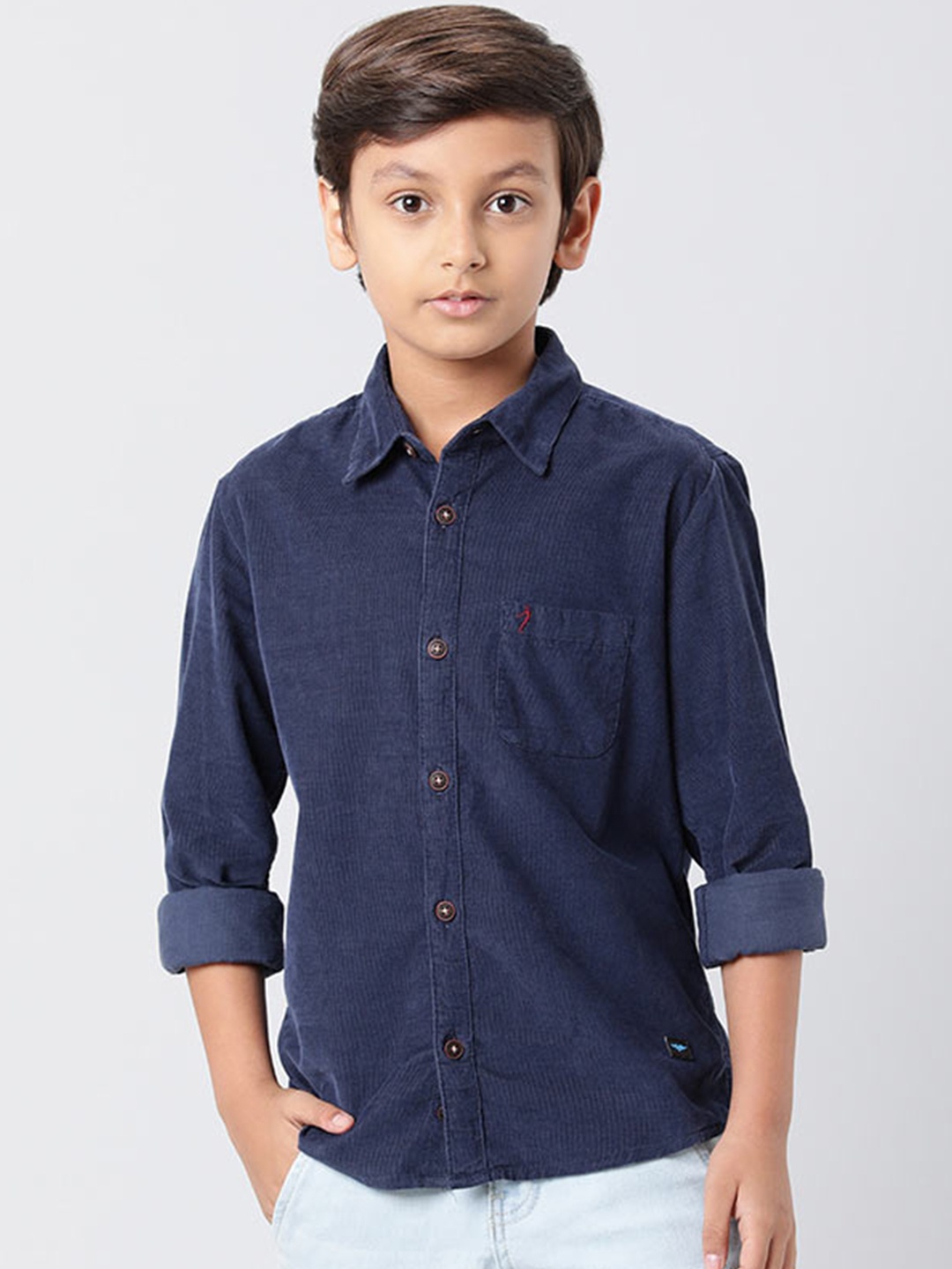

Indian Terrain Boys Navy Blue Casual Shirt