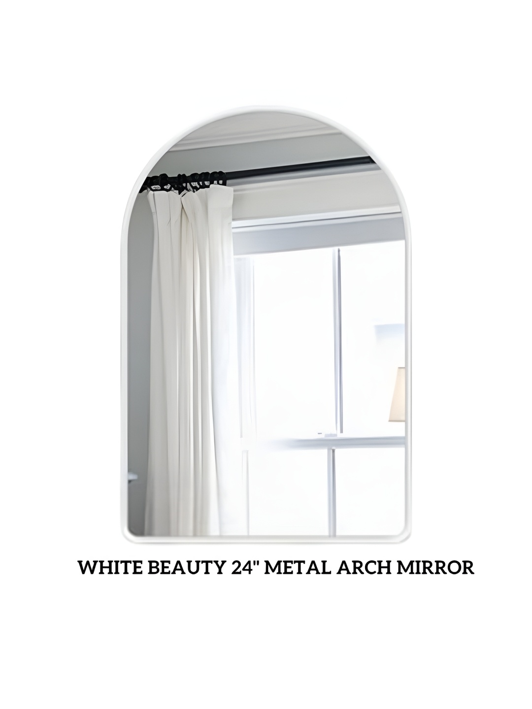 

CasaGold White & Grey Arch Shaped Framed Bathroom Wall Mirror