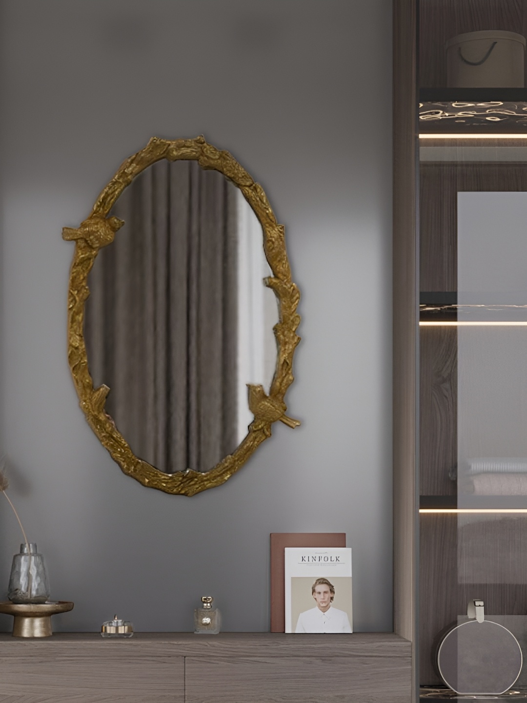 

CasaGold Vintage Bird Wall Mirror, Gold