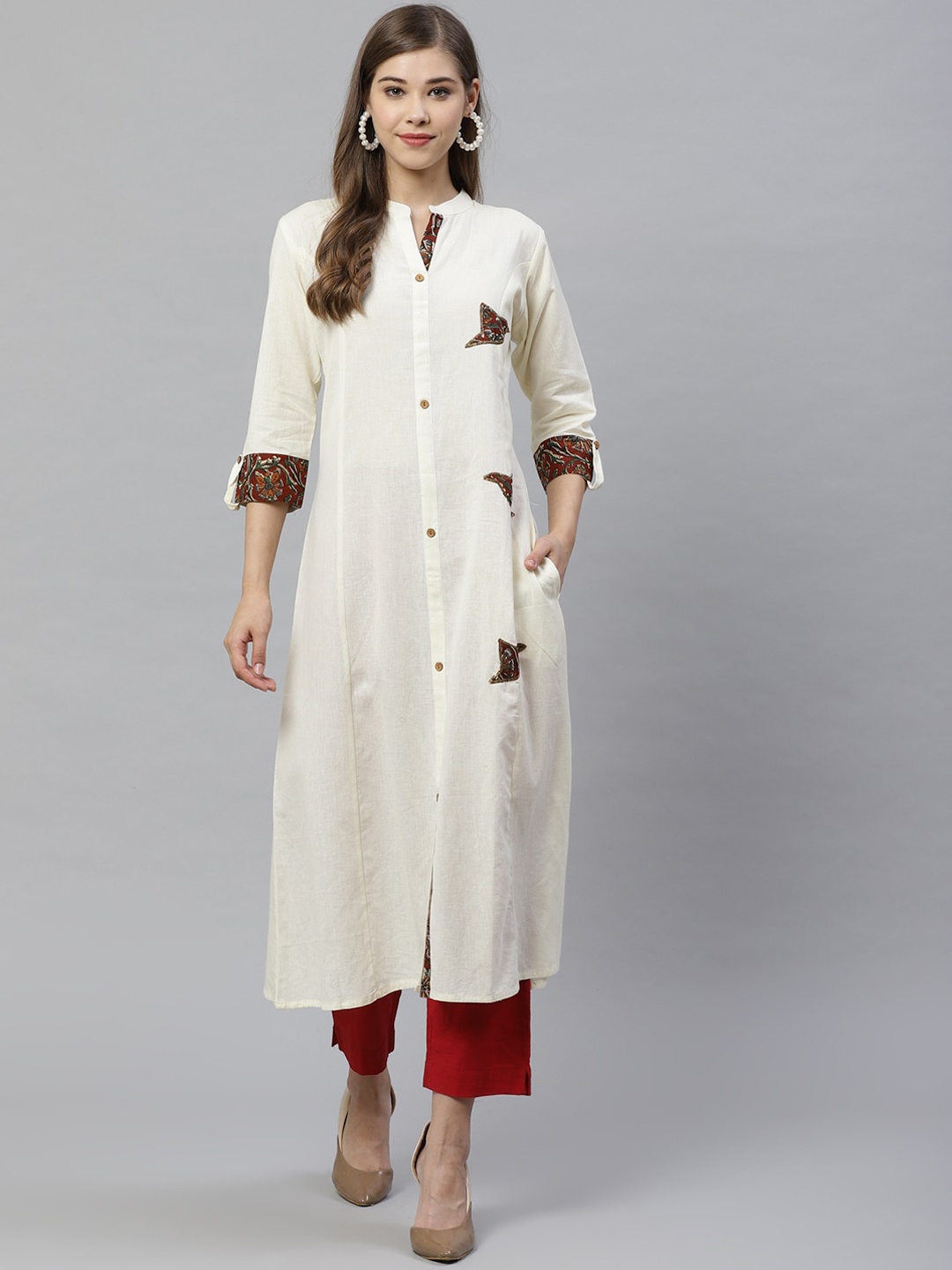 

KALINI A Line Cotton Kurta, Off white
