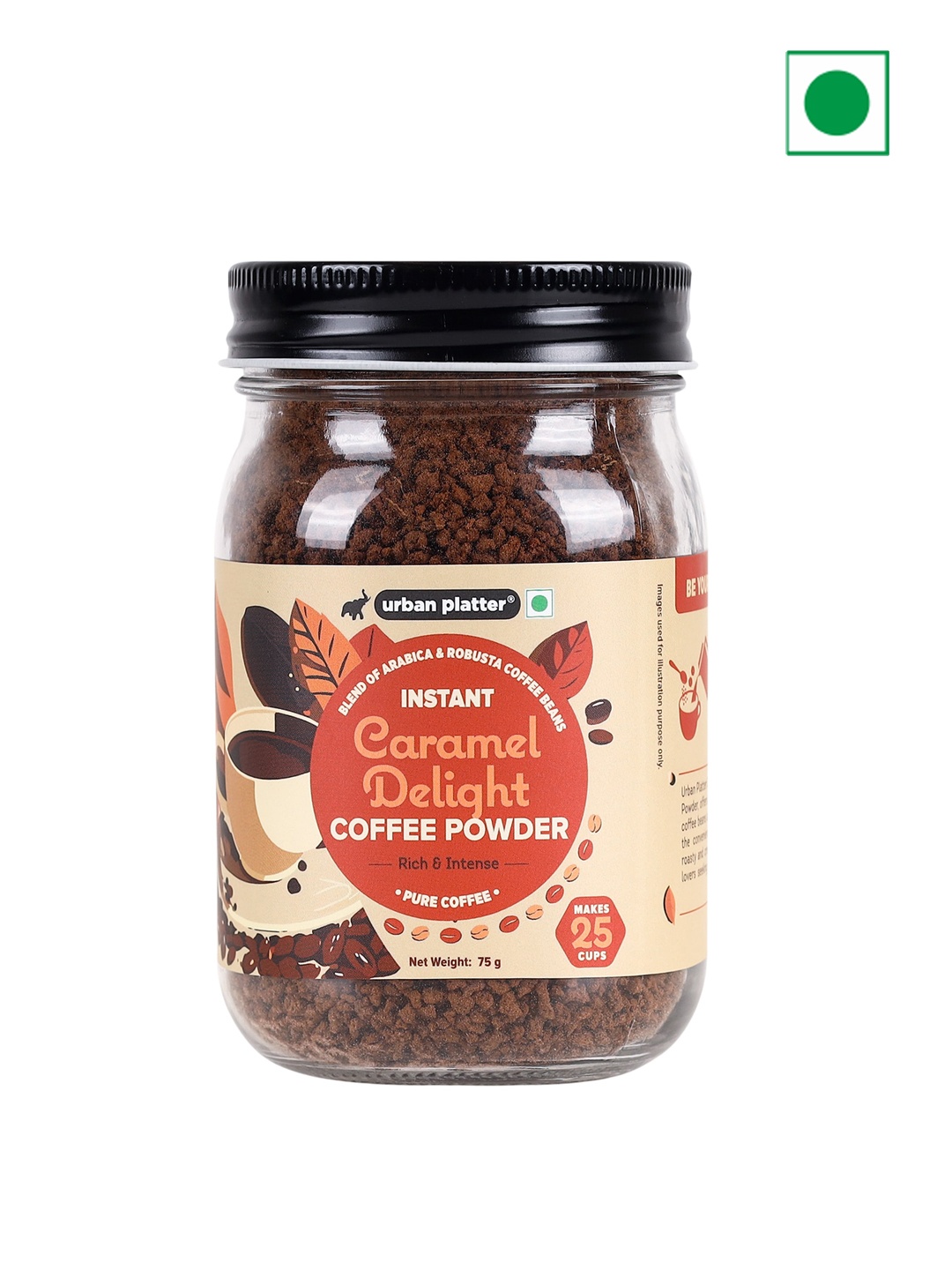

URBAN PLATTER Instant Caramel Delight Coffee Powder-75g, Coffee brown