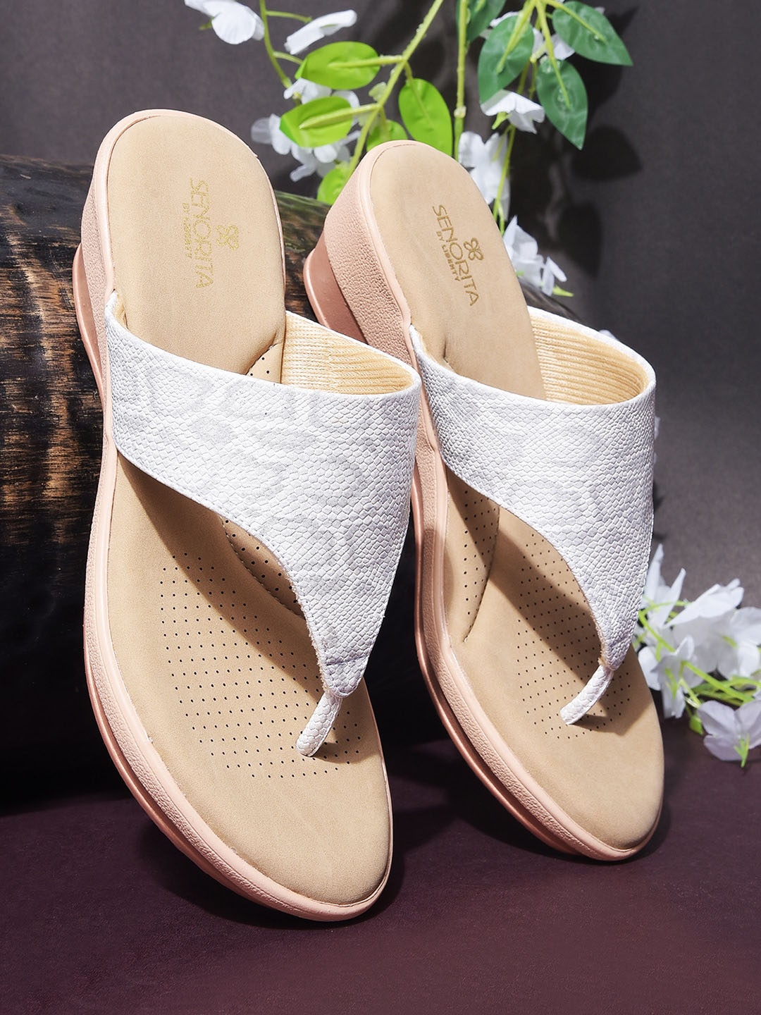 

Liberty Printed Open Toe Wedges, White