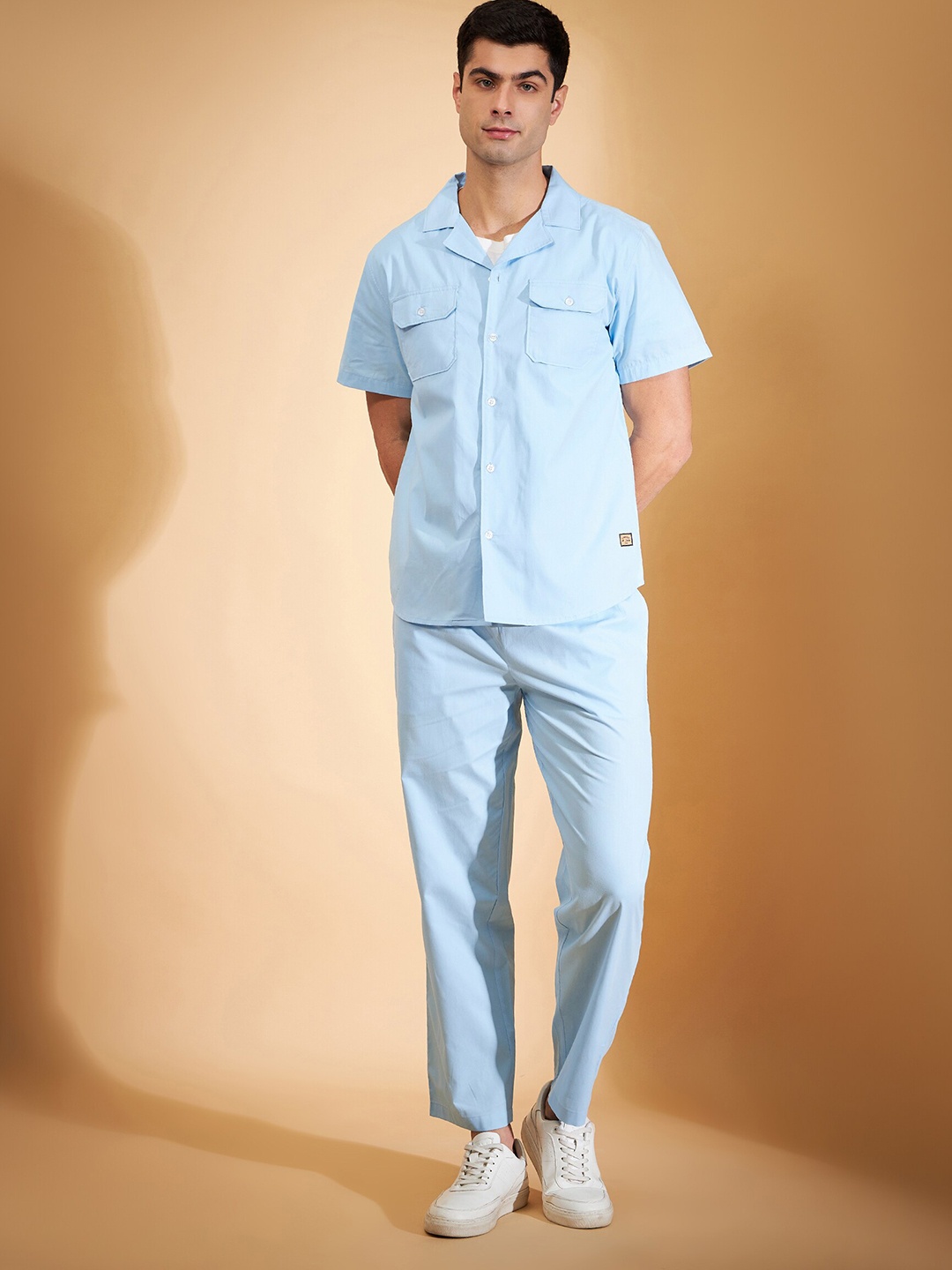 

DENNISON Shirt Collar Pure Cotton Shirt & Trousers, Blue