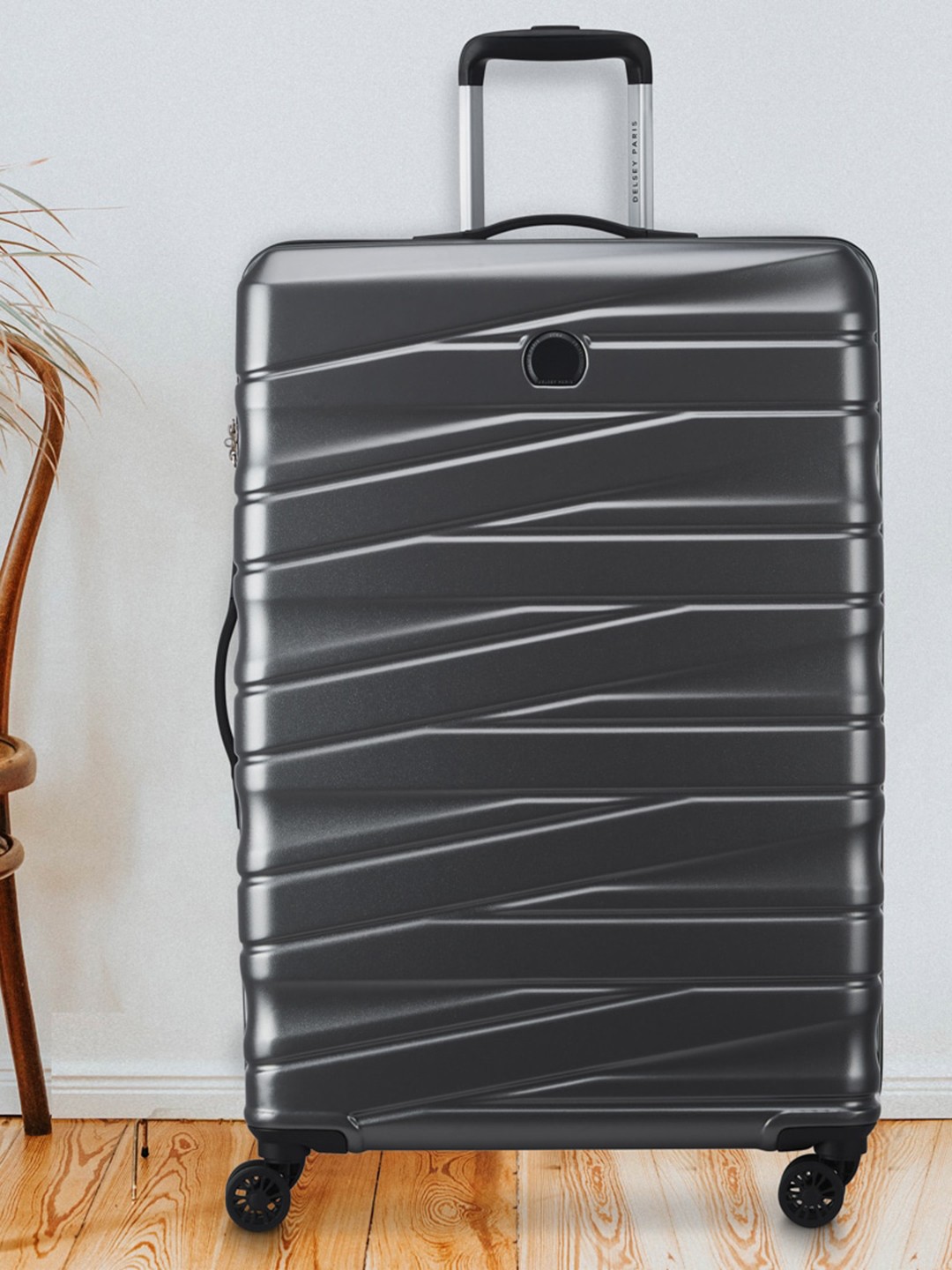 

DELSEY Unisex Textured Suitcase Trolley Bag-66cm, Black