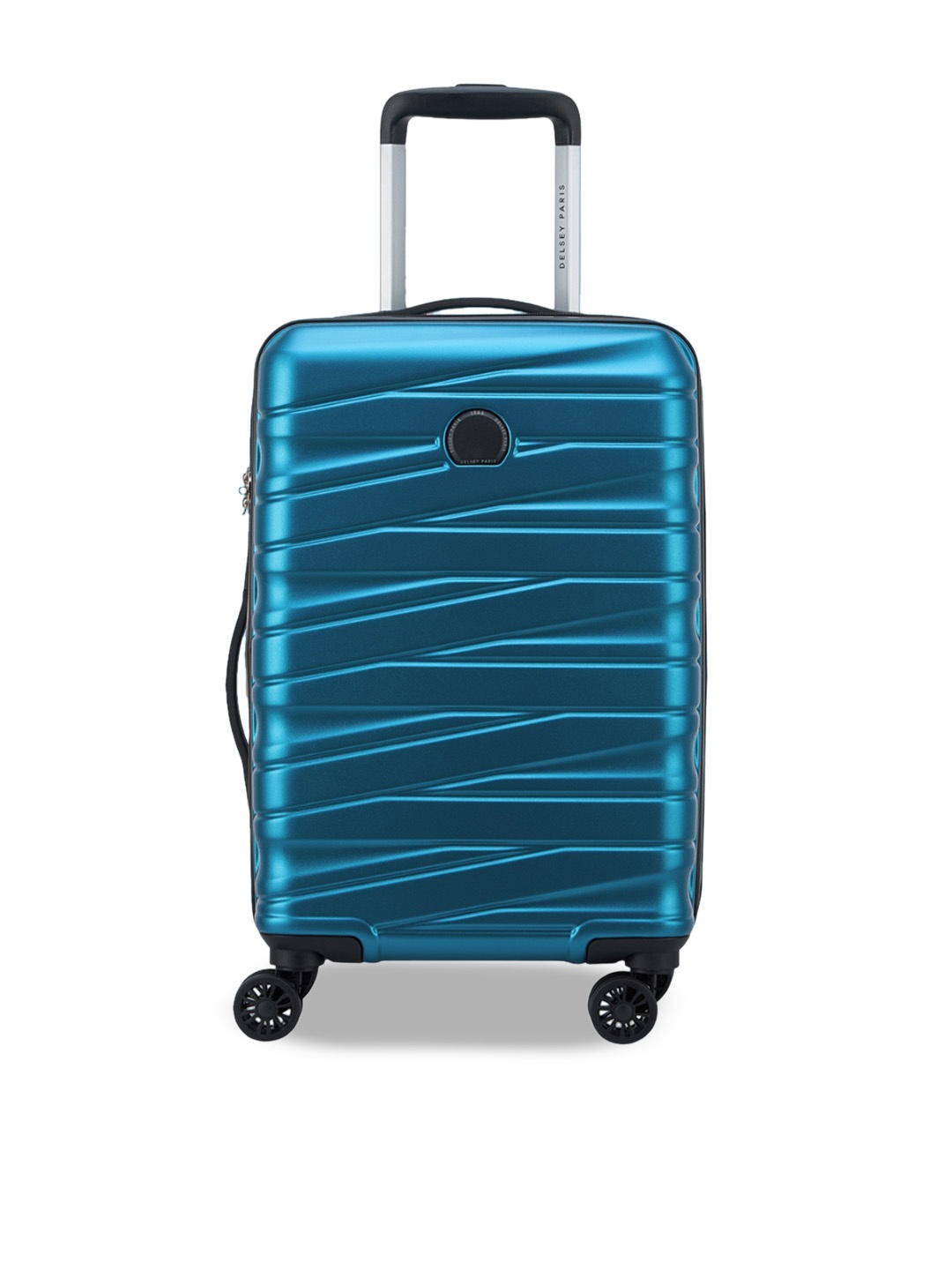 

DELSEY Unisex Textured Hard-Sided Cabin Trolley Bag-55cm, Blue