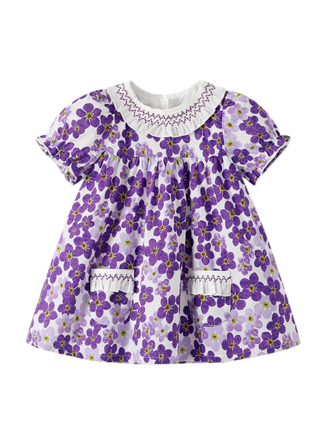 

StyleCast Girls Floral Print Round Neck A-Line Dress, Purple