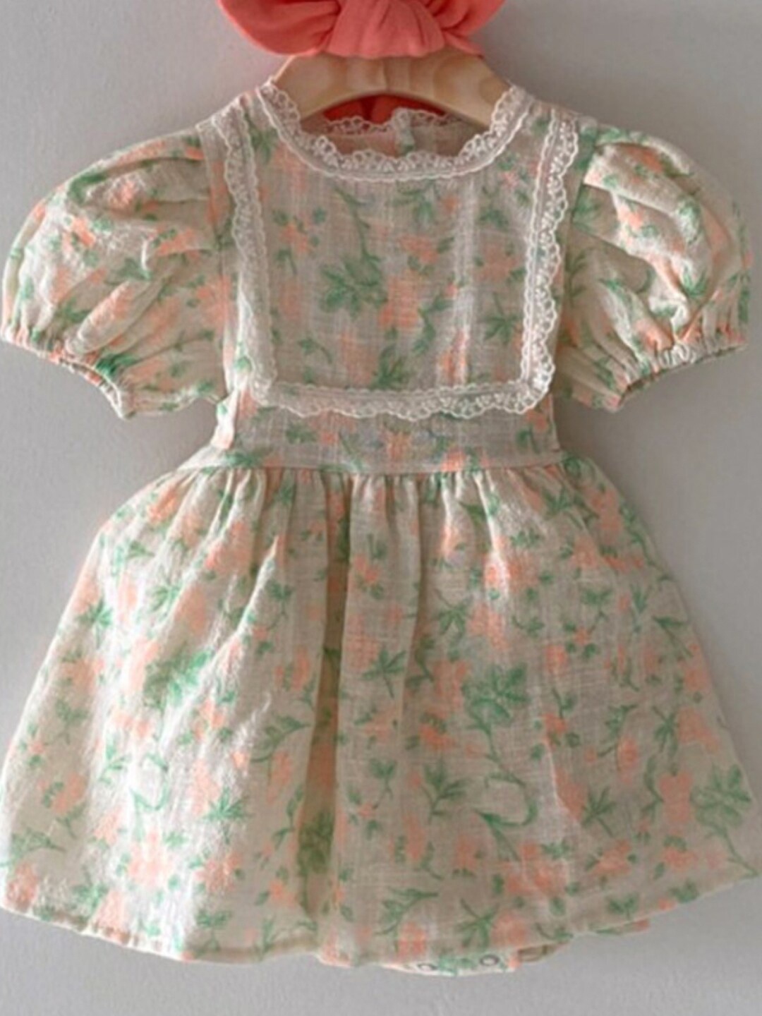 

StyleCast Girls Floral Print Boat Neck A-Line Dress, Green