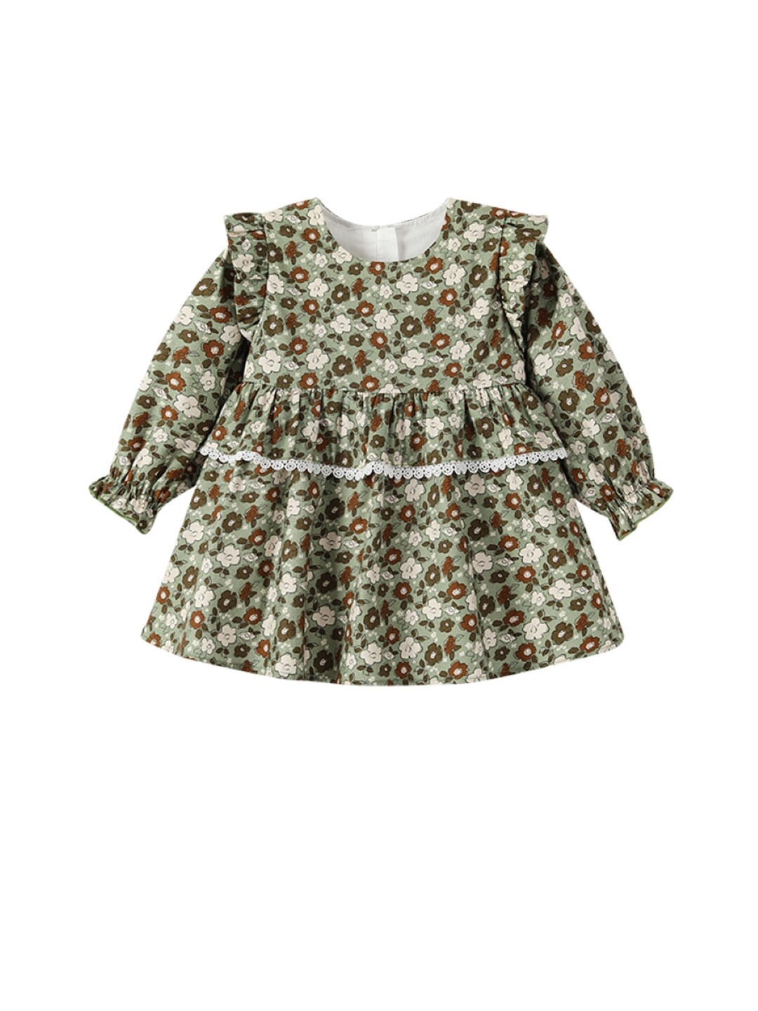 

StyleCast Girls Floral Print Peter Pan Collar A-Line Dress, Green