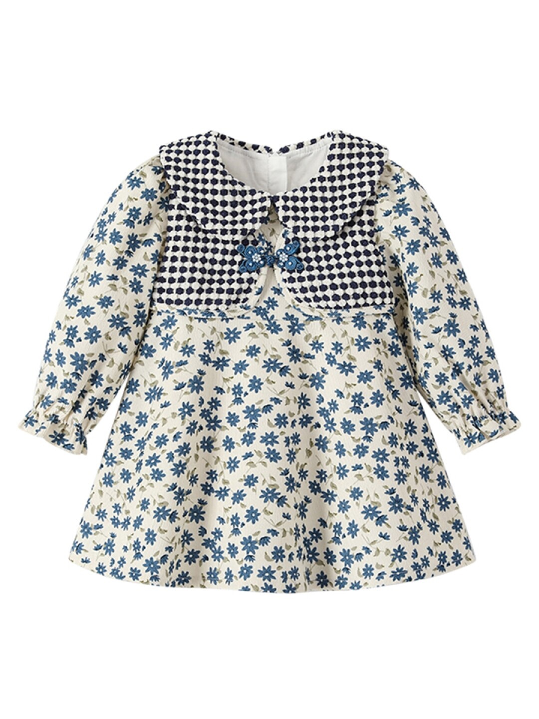 

StyleCast Girls Floral Print Peter Pan Collar A-Line Dress, Blue