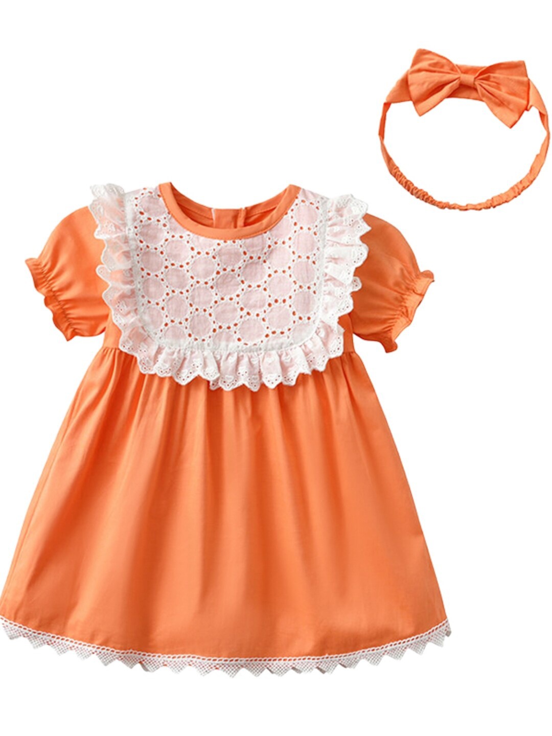 

StyleCast Girls Round Neck A-Line Dress, Orange